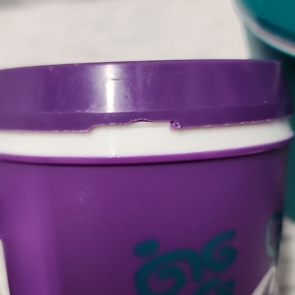 2 Rare Vintage Coke Coca-Cola Teal and Purple Travel Mug Thermal 90's  - Picture 4 of 4